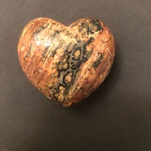 Reddish Purple & Black Heart Rock Small Home Decor